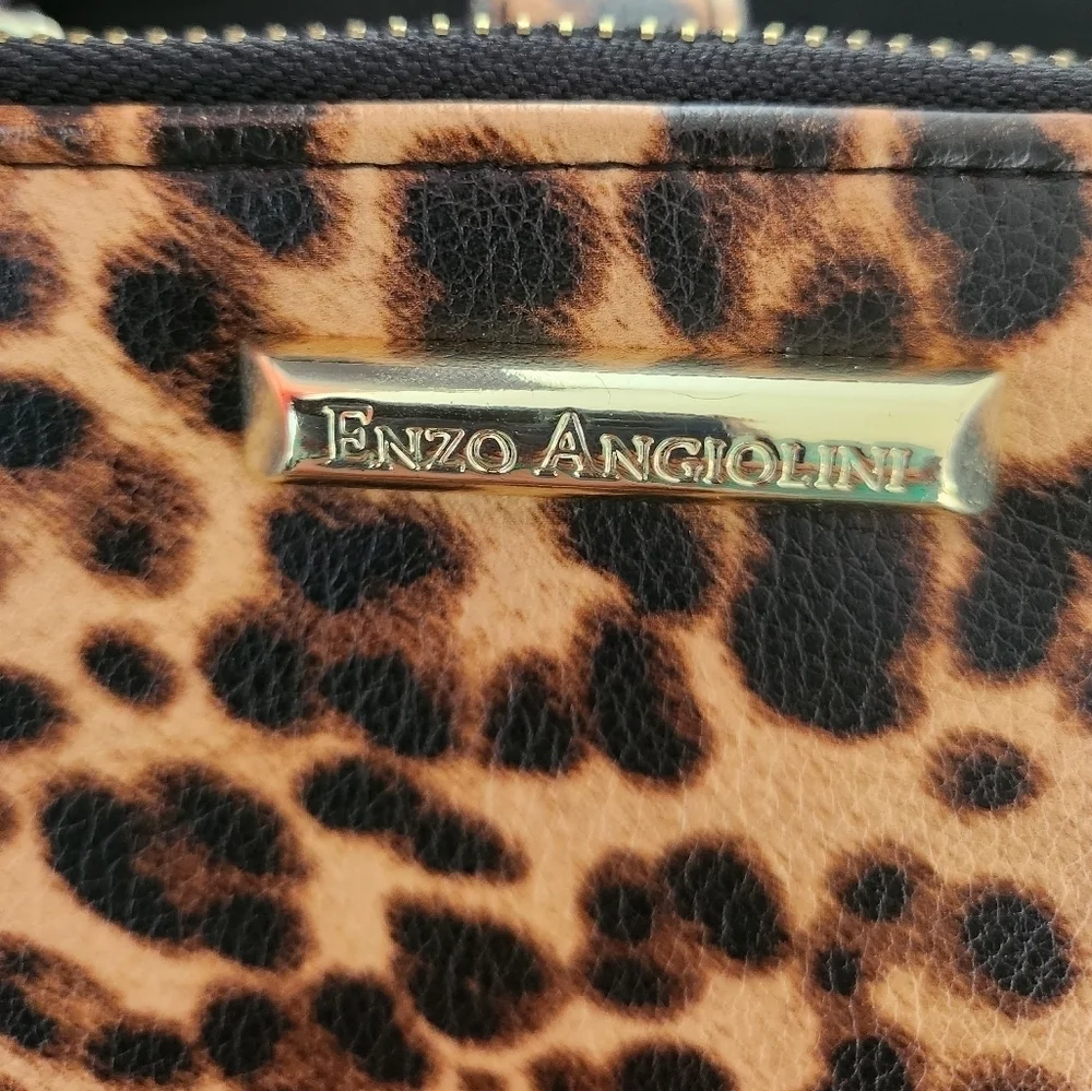 Enzo Angiolini Brown and Black Leopard Print Wallet